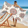 Mandala Floral Pattern in Orange and Blue Beach towel quick-drying for travel outdoor sports jogging beach and swimming