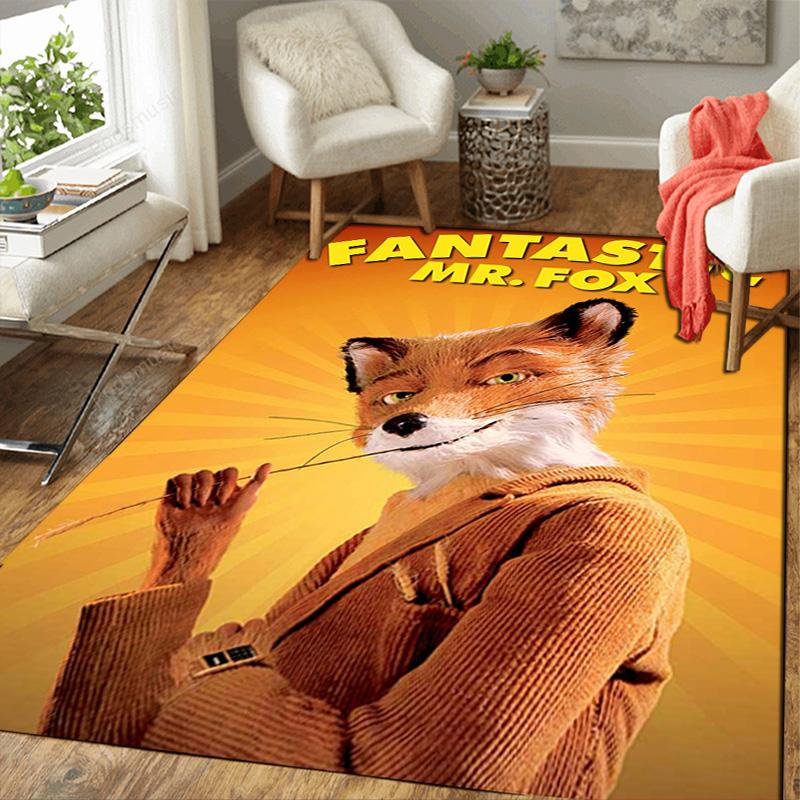 Cartoon Mr. Fox Rug Floor Mat for Living Room or Bedroom Soft and Comfortable Carpet a Gift for Birthday and Holiday.NFF0928390