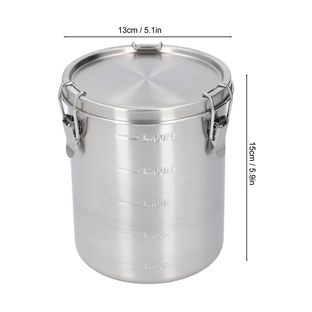 Pet Food Storage Container 304 Stainless Steel Leakage Proof Airtight Pet Food Storage Holder Bin 1600ML 2500ML Optional