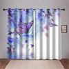 Psychedelic Style Purple Butterfly Curtains 2 Panels Colorful Butterfly Curtains Living Room Bedroom Balcony Kitchen Decor