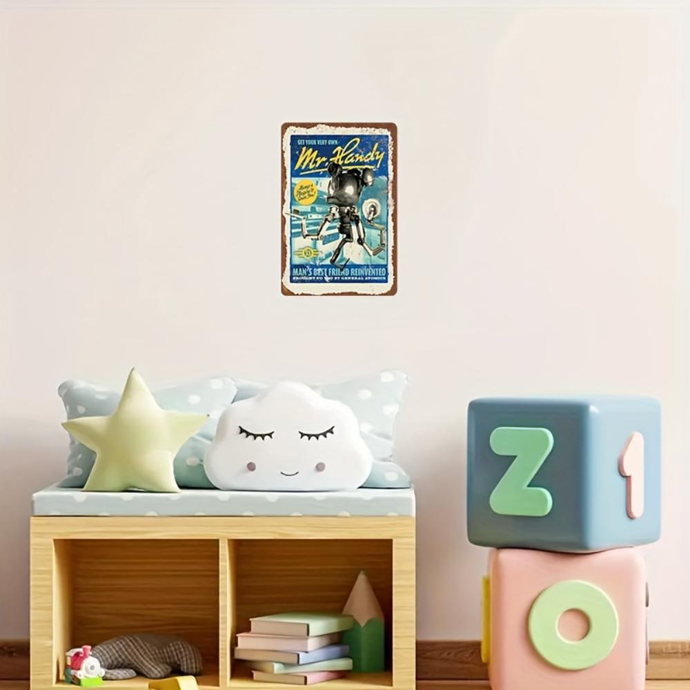 "Фоллаут" Мистер. Удобная металлическая жестяная табличка - Винтажное настенное искусство с ретро-дизайном - Водонепроницаемый, пыленепроницаемый и деревенский декор для кухни