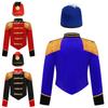 Kids Ringmaster Costume Jacket Hat Set Stand Collar Long Sleeve Fringe Epaulet Drummer
