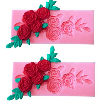 Четыре розы, силиконовая форма для конфет, помадка, формы для шоколадных конфет, сахарное ремесло, формы для торта «сделай сам», декор для торта, десерты, кубик льда, конфетный пудинг