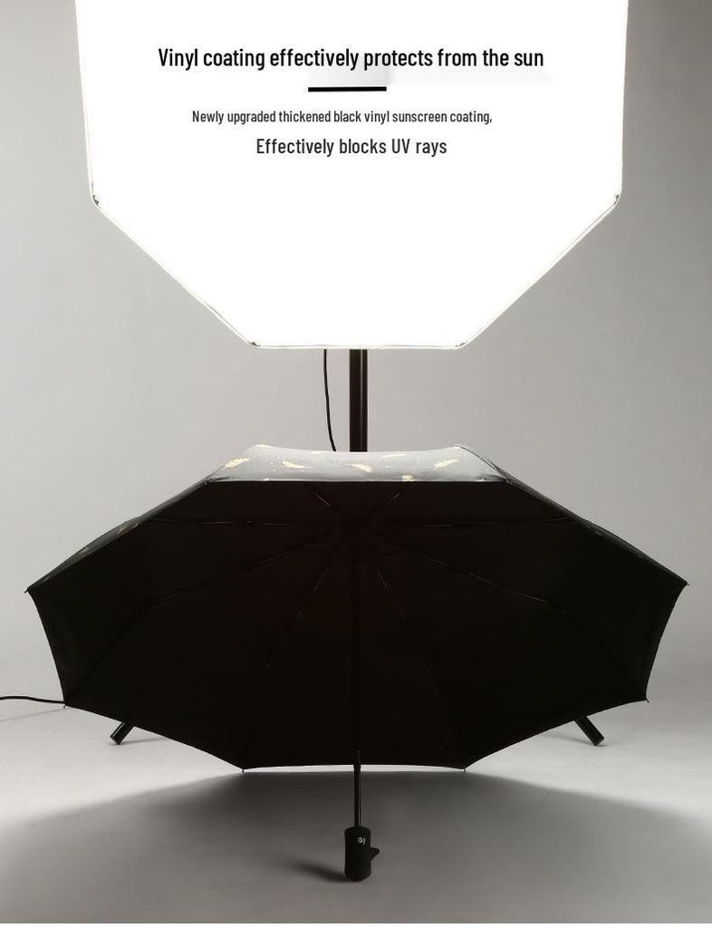 **Компактный складной зонт от солнца и дождя с УФ-защитой**