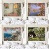 Rose Garden Pattern Oil Painting Style Hanging Cloth Home Wall Decoration Tapestry Bedroom Living Room Tapestry