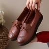 Mom Shoes Spring and Autumn Leather Shoes Soft Sole Soft Surface Non-slip Middle-aged and Elderly Women's Single Shoes Comfortable Work Elderly Bla