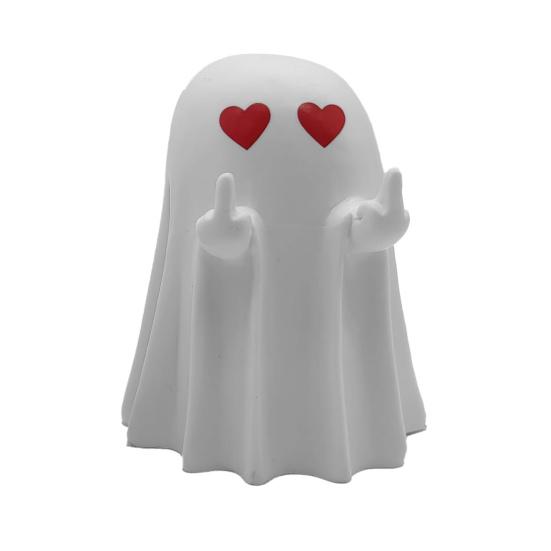 Хэллоуин Фигурка Призрака Средний Палец Украшение Призрак Смола Показать Палец Статуэтка Призрака для Стола Дома Офиса Ванной