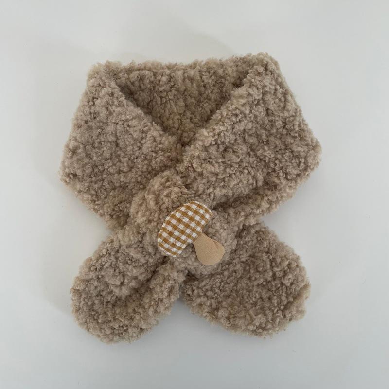 Корейский мультяшный гриб Детский шарф: Унисекс, Утолщенный перекрестный шарф-воротник