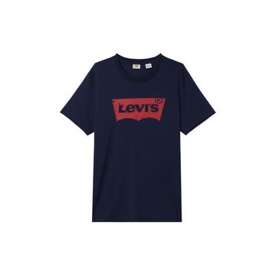 Мужская футболка с круглым вырезом и короткими рукавами с принтом логотипа Levis, топы, темно-синяя A9224-0002