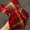 Red Scarf Retro Plaid Winter New Versatile Warm Korean Version Couple Scarf College Thickened Premium Scarf