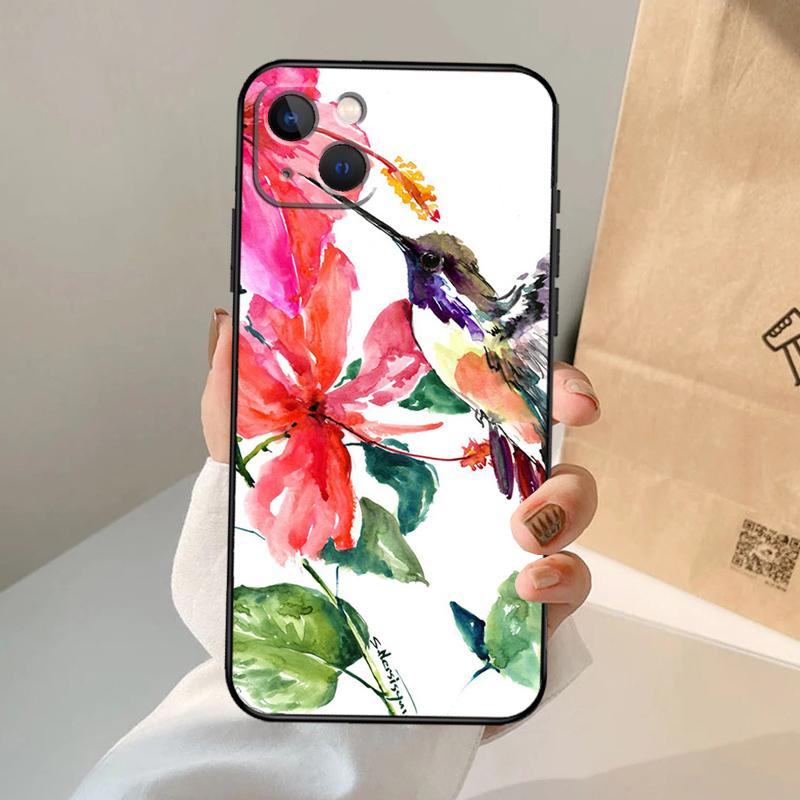 Чехол для телефона с колибри для iPhone 17 Air 16 15 14 13 12 11 Pro Max 12 13 mini 15 16 Plus 16e Чехол Coque