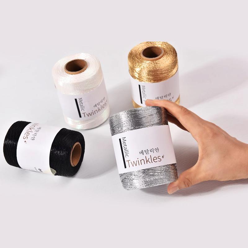 Gold Silver Color Yarn Thread Handmade Woven Bag Woven Crochet Knitted Clothes Yarn Line Cord DIY Embroidery Sewing Accessories