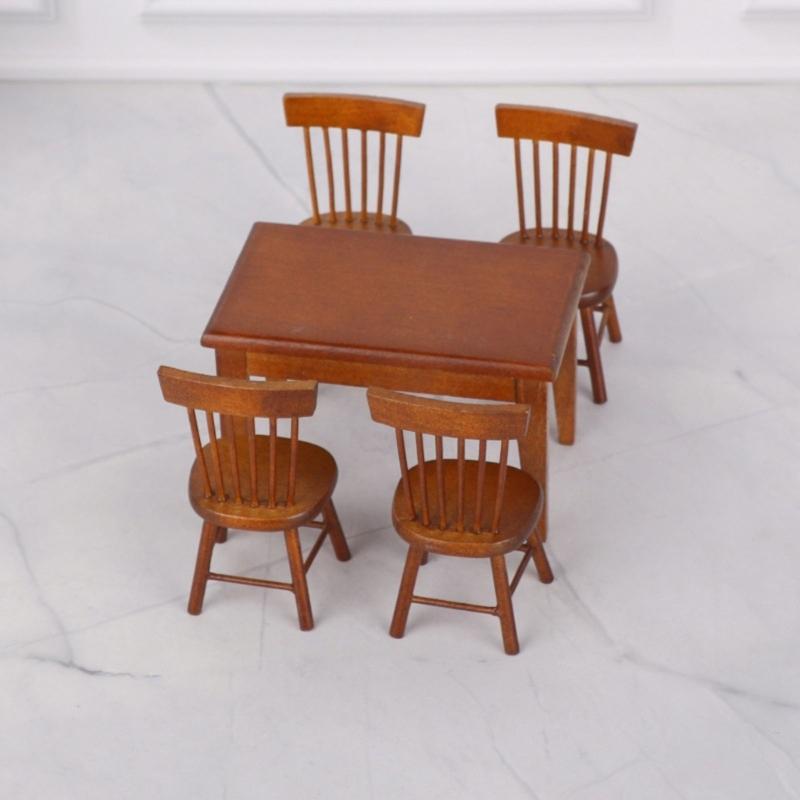 Small Dining Seat For Dollhouses Figures Flexible Wood Figure Furniture Enduring Design