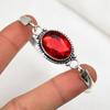 Красный гранатовый браслет, регулируемый браслет ручной работы, браслет-манжета из цельного серебра 925 пробы, подарок для него, браслет из настоящего драгоценного камня