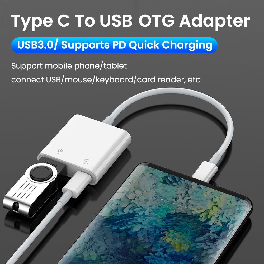 Mobile Phone Splitter Data Sync U Disk Reader Type-C OTG Adapter Converter PD Fast Charging USB 3.0