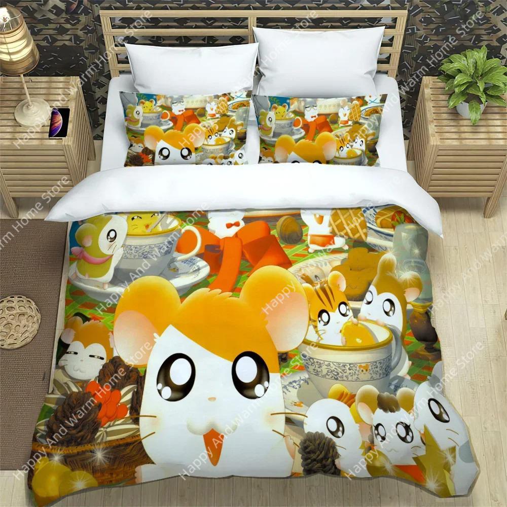3D Печать Картонная Милая Набор Постельного Белья Hamtaro Мягкое Покрывало Наволочки Подарок на День Рождения Дети Удобное Покрывало Постельное Домашний Текстиль