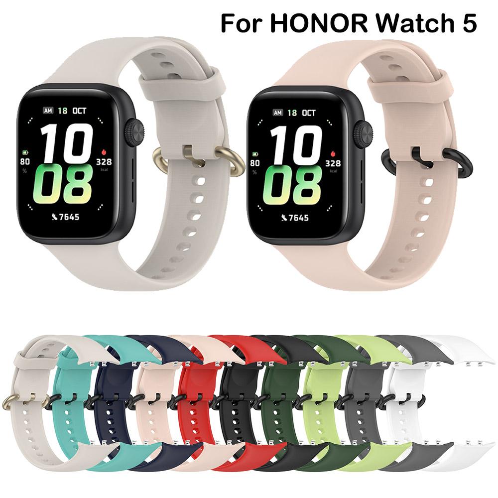 Мягкий силиконовый ремешок для часов для смарт-часов HONOR Watch 5, браслет-ремешок на запястье, быстросъемный ремешок, аксессуары, сменный ремешок