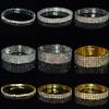 Exquisite Multi-Row Rhinestone Bridal Elastic Bangle Bracelet 1005