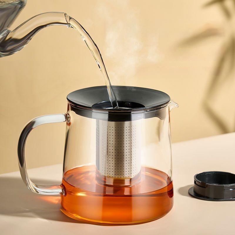 Кофейник Цветочный чайник Китайский чайник Pyrex Стеклянный нагревательный чайник Чайный сервиз Высококачественный кофейник из боросиликатного стекла