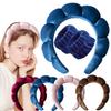 Vintage Velvet Cloud Hair Hoop for Women Girls Sponge Headband Wash Face Wristband Set Spa Bathroom Accessories