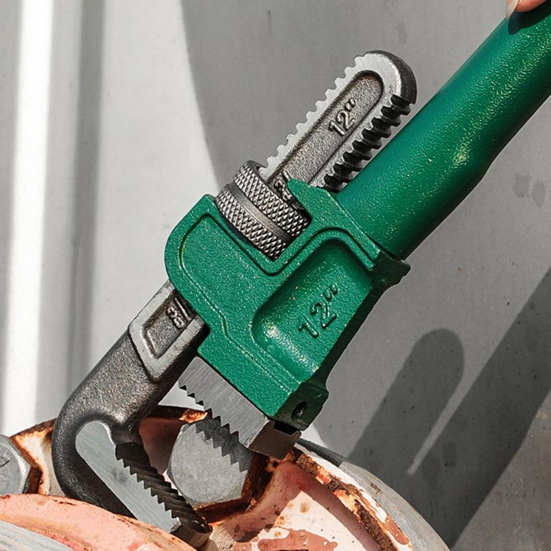 Сверхпрочный прямой трубный ключ из углеродистой стали 10", 12", 14", 18" Трубный ключ Универсальный промышленный регулируемый ручной сантехнический ключ