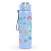 1PC Pastel Dino Cactus Pattern 750ml Color Plastic Sports Water Bottle Leakproof Flip Straw Lid Suitable for Sports Office Home Use