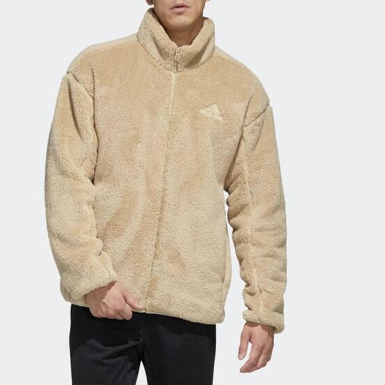 Adidas Casual Sports Warm Stand Collar Jacket Men Outerwear Brown GL7418