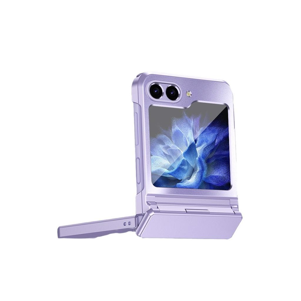 Применимо к чехлу для мобильного телефона Samsung Z flip1FE, складной чехол, пленка, однотонный, гальванизированное покрытие, шарнир, flip1/1, противоударный защитный чехол