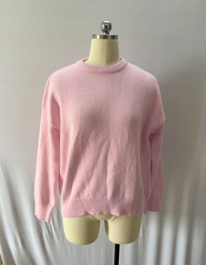 2023 Winter Solid Color Sweet Round Neck Pullover Sweater