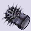 Yunman Vibrating Locking Ring for Men: Black Crystal, Spiked Retractor, Thick Wolf Tooth Sleeve.
