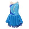 Girls' Figure Skating Dress Sleeveless Glitter Rhinestone Ballet Leotard Dress Competition Costume Gymnastics Suit