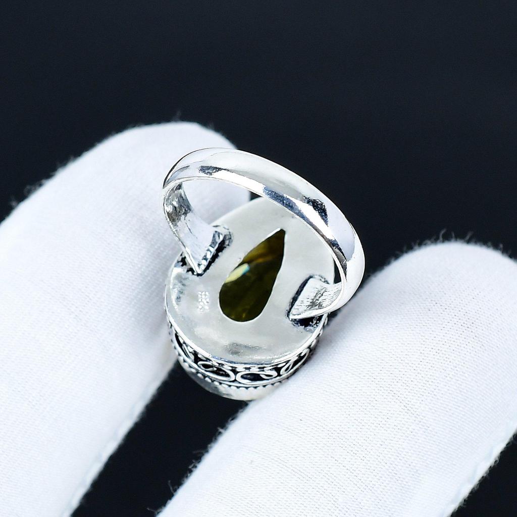 Citrine Gemstone Ring, 925 Sterling Silver Jewelry, Handmade Ring, Citrine Statement Silver Ring, Birthday Gifts For Mother Day