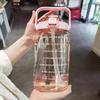 2л портативная бутылка для воды большой емкости пластиковая соломенная чашка для воды бутылка для питья с маркером времени для спорта на открытом воздухе и фитнеса