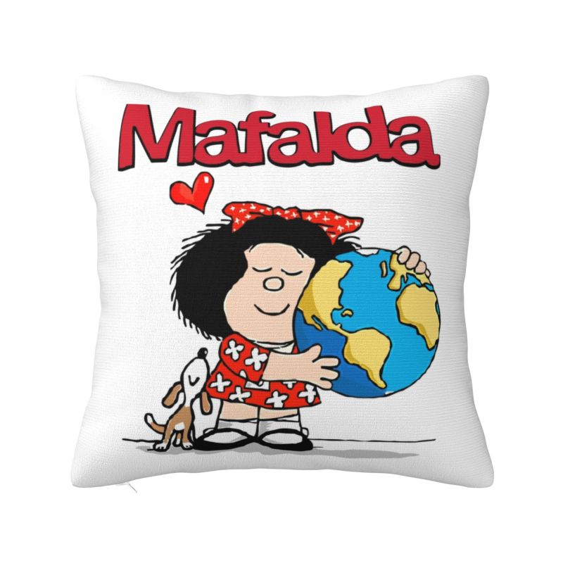 Custom Luxury Mafalda Kawaii Vintage Quino Comic Cartoon Mang Anime Cushion Cover for Sofa Polyester Throw Pillow Case Living