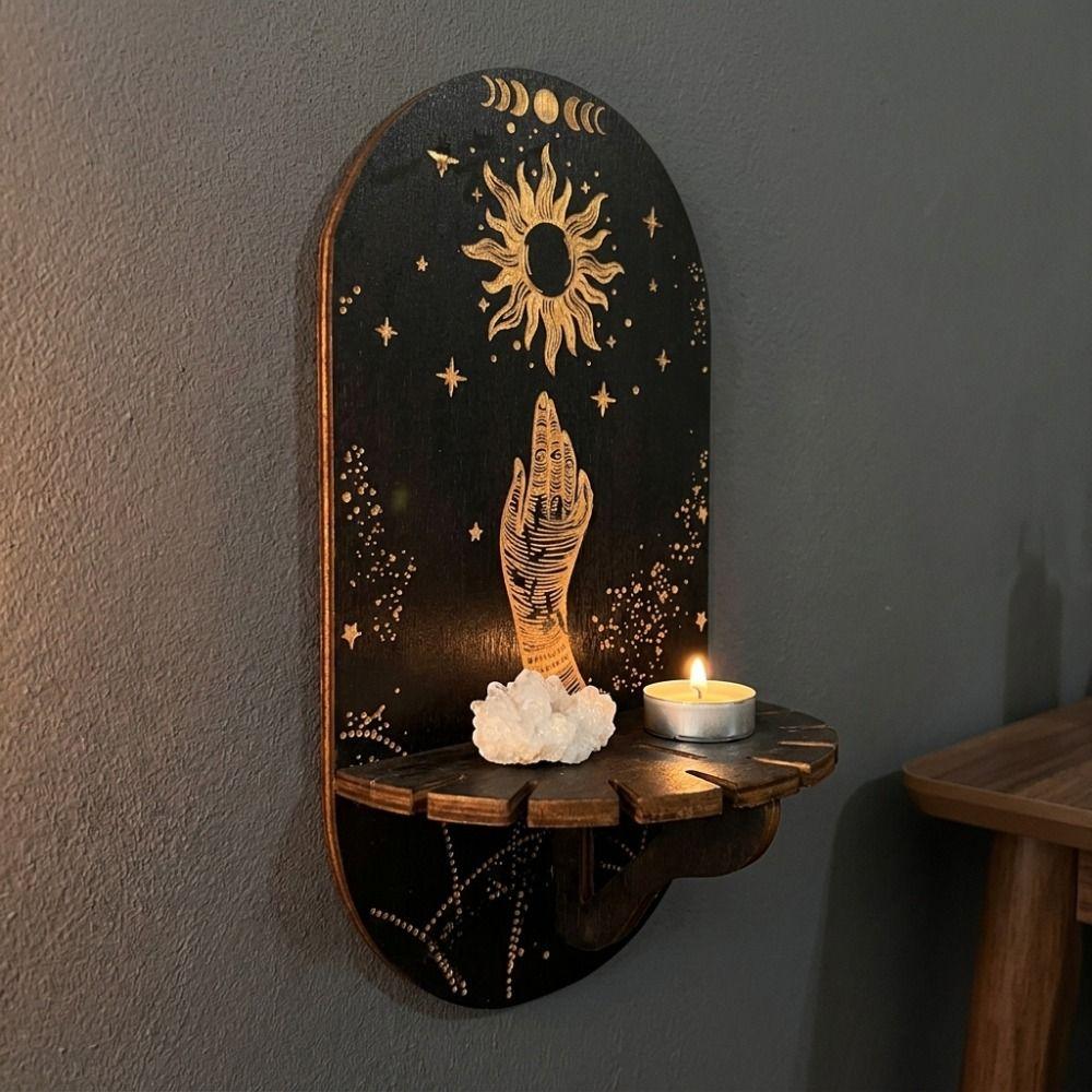 Butterfly Wall Mounted Shelf Wooden Wall Display Stand Wall Storage Rack Spiritual Home