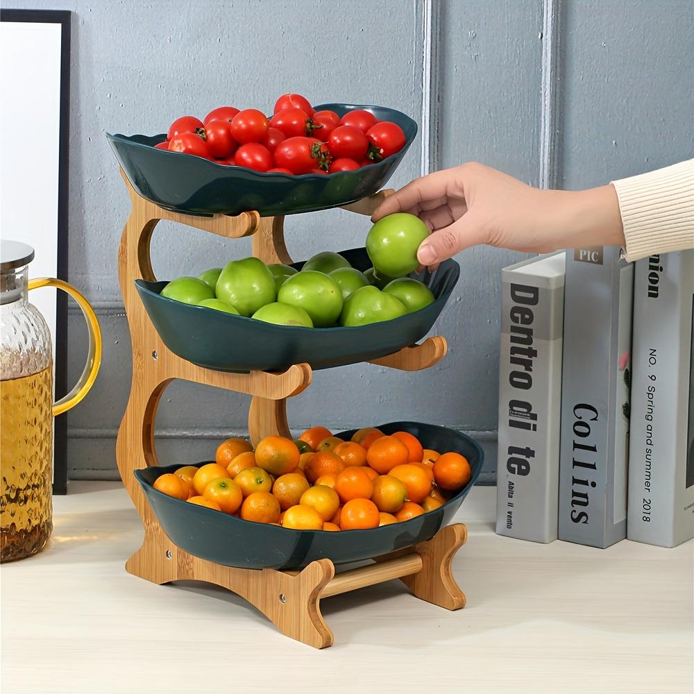 Креативный 1/2/3-уровневый роскошный поднос из бамбукового дерева для фруктов, закусок, конфет, десертов, кухонной посуды, многоуровневый держатель для сервировочной корзины в европейском стиле