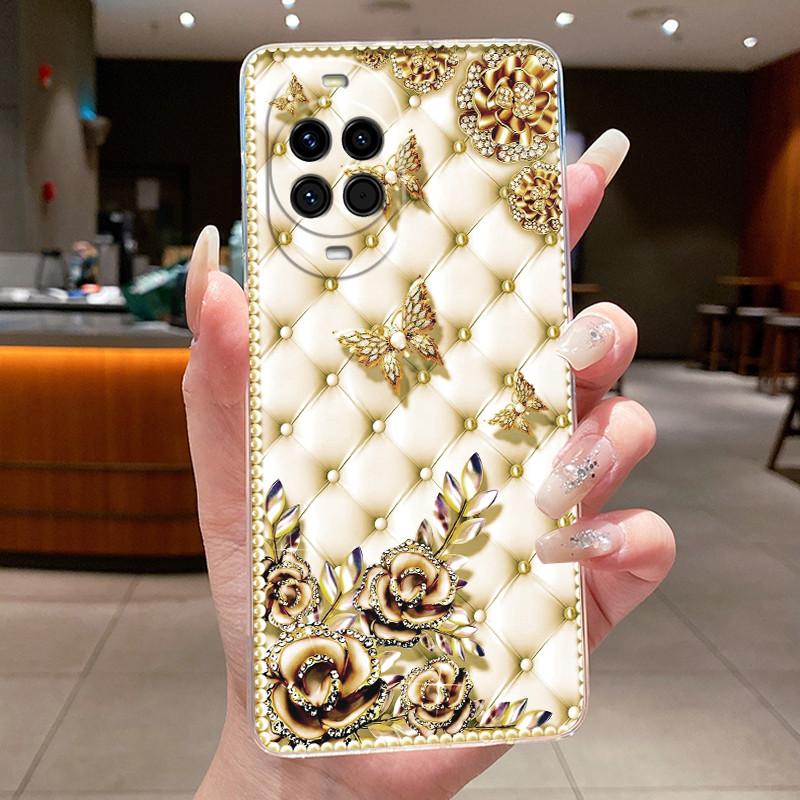 Чехол для Huawei Nova 14 Pro Роскошный Милый Крутой Узор Дракон Цветок Мягкий Силикон Чехол для Телефона Задняя Крышка Прозрачная ТПУ Оболочка