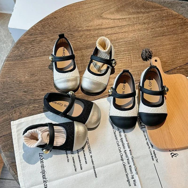 Детские шикарные кожаные туфли для девочек, туфли принцессы с простой металлической пряжкой для вечеринки, свадьбы, повседневные, элегантные танцевальные туфли для детей