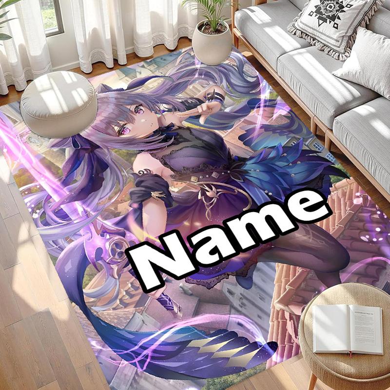 Custom Name Personalized Genshin Impact Print Carpet, Versatile Home Decor Rug, for Playroom, Apartment, Balcony, Entryway, Hallway Gift