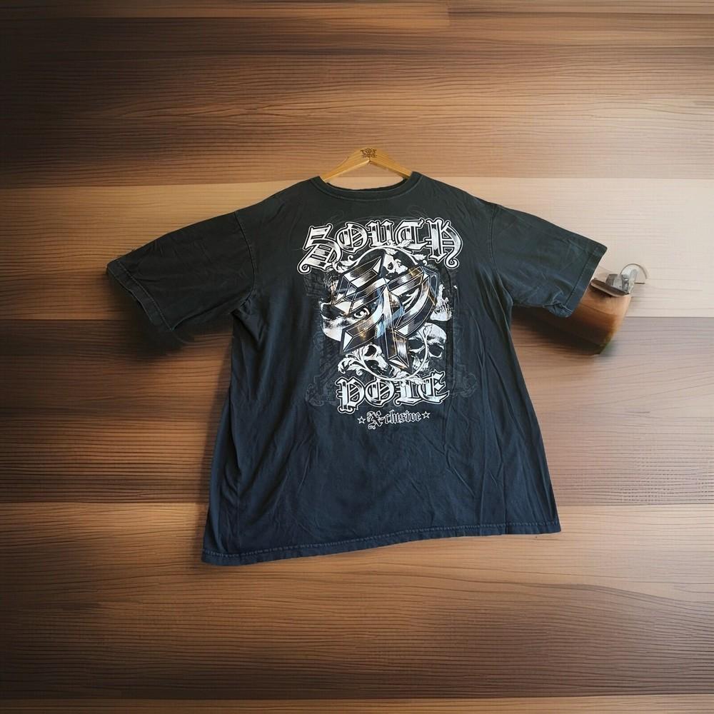 Черепа Южного полюса ; Мужская футболка 2XL Черная в стиле Affliction Cyber Grunge Унисекс