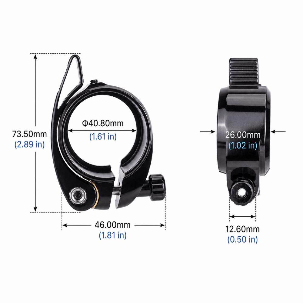 40.8mm Bike Seat Clamp Aluminium Alloy Quick Release Locking Clamp Seat Post Clamp Mountain Road