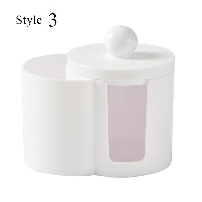 Cotton Round Pad Holder Powder Puff Storage Box Home Cotton Swab Box Makeup Organizer Dustproof Portable Durable Bathroom Jar