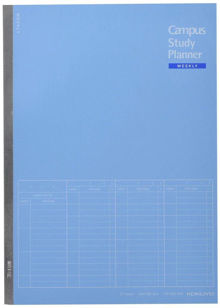KOKUYO Campus Note Study Planner Weekly Ruled B5 Blue No-Y80MW-B