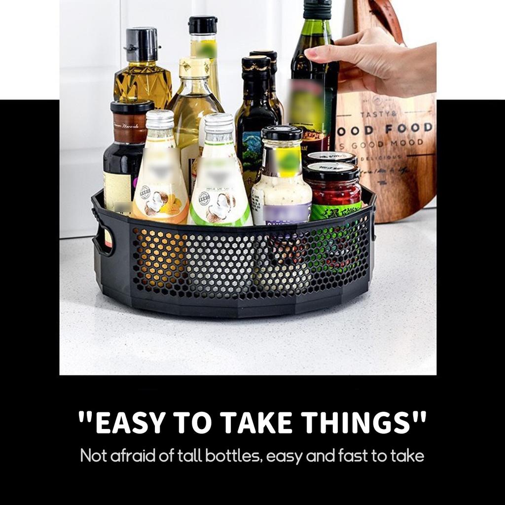 360 ° Rotating Plastic Storage Rack Bathroom Bathroom Storage Rack Kitchen Food Oil Seasoning Bottle Storage Rack Fruit Tray