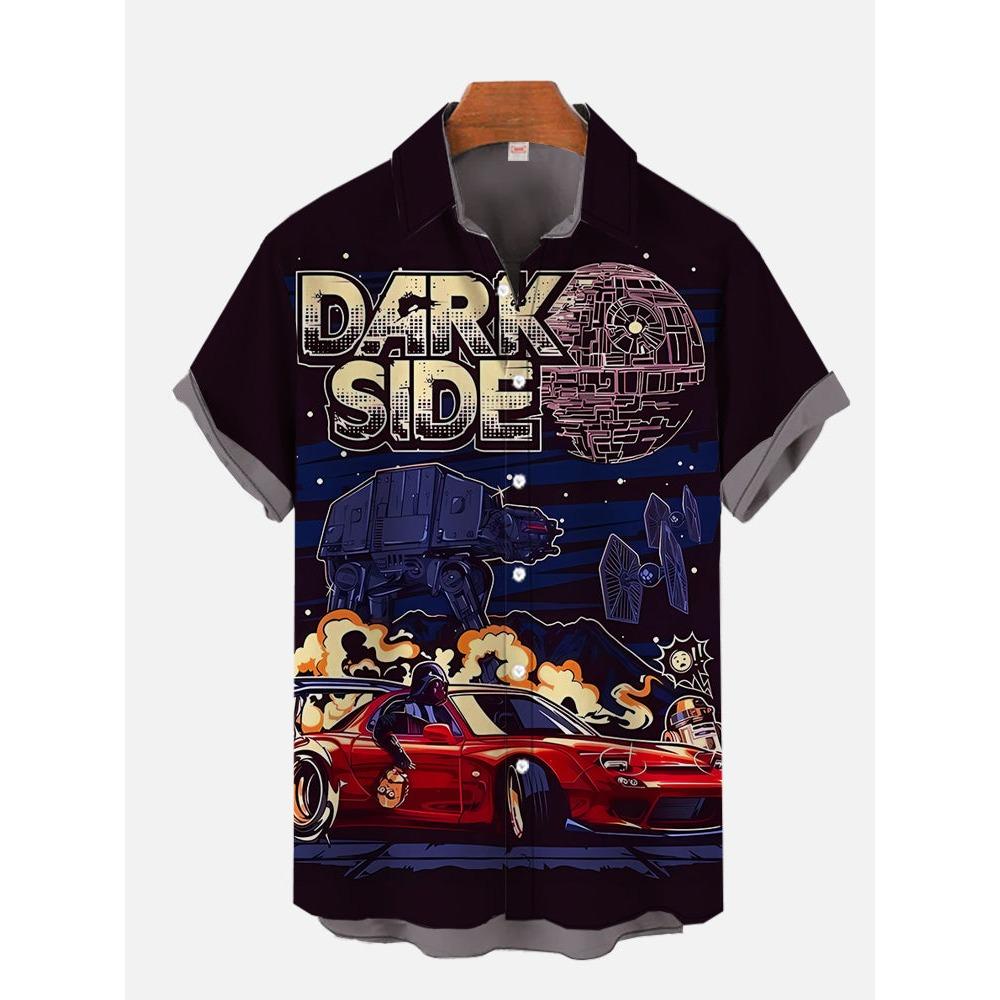 Классические гавайские рубашки с короткими рукавами и принтом в стиле тики-клуба для девушек-хула и ретро-автомобилей для мужчин, модные гавайские рубашки, пляжные блузки