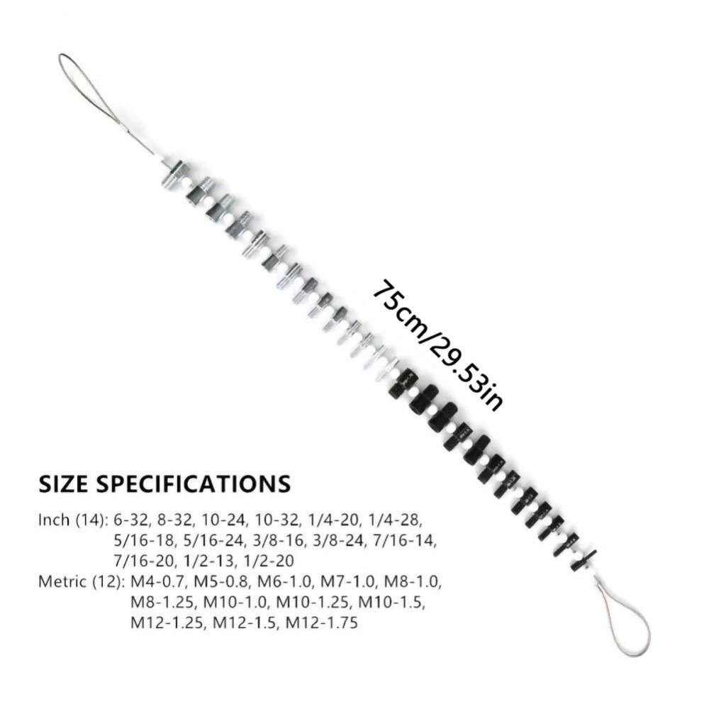 Набор для проверки резьбы гаек и болтов дюймового и метрического размера, идентификатор резьбы
