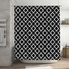 Black White Geometric Shower Curtain for Bathroom Decor Water-Resistant Fabric, No-Slip Grip Size: 72 x 84 inches (183cmx213cm)