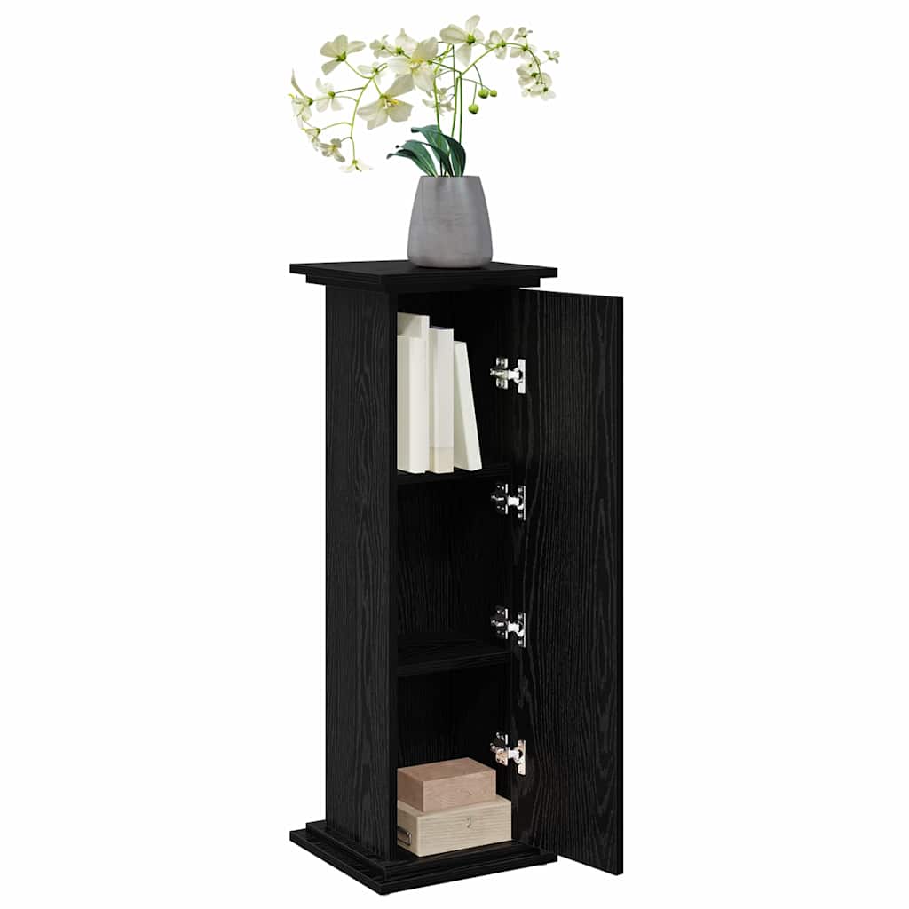 Display Stand with Shelf Black Oak Effect 31 x 30 x 90 cm