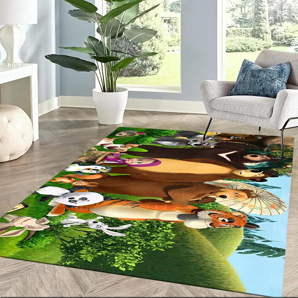 Masha Bear Floor Rug Office Rug Suitable for Playrooms Balcony Decorate room Dormitory Anti-slip Rug Decorate Offices Spiritual Gift
