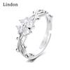 Lindon Classic Copper Alloy Zircon Ring Ladies Jewelry Wedding Promise Party Gift